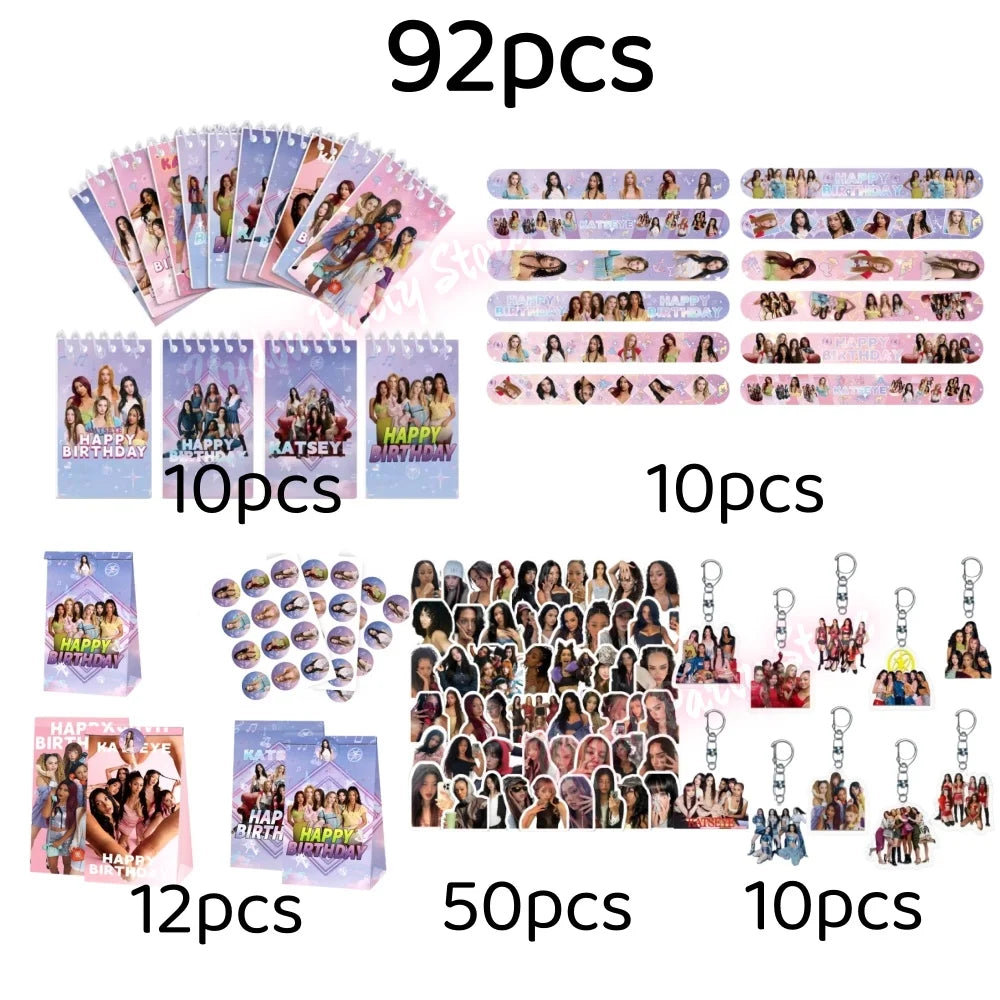 Idol K&Katseye Birthday Party Favors Bracelet Sticker Keychain Kpop Girl Balloons Party Decoration Fans Gifts Baby Shower Suppli