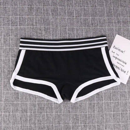 Women's Low-Waist Boxer Boyshort Panties Single Piece Comfortable Breathable Sport Underwear Ladies Intimate Lingerie Women's pa