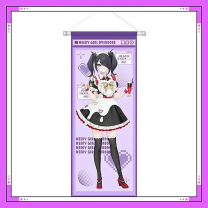 NEEDY GIRL OVERDOSE Anime Rain Scroll Canvas Wall Hanging Painting Home Decor Poster Wall Art Room Decoration Birthday Gift