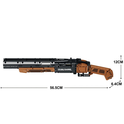 1006PCS Double Barrel Shotgun Weapon Model Building Blocks Military Classic Gun With Bullet Belt Bricks Toy Kids Christmas Gifts