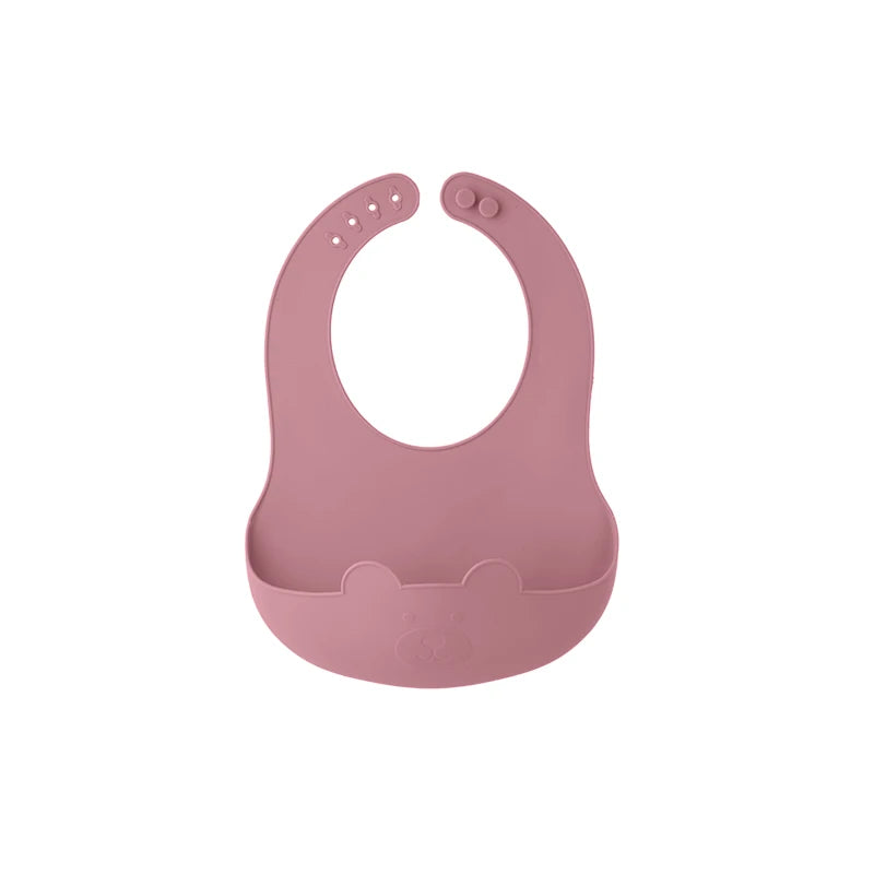 Cute Silicone Baby Bib (Unisex) – Ultra-Lightweight, Foldable Travel Bib. BPA-Free, Soft, and Durable Silicone Bib