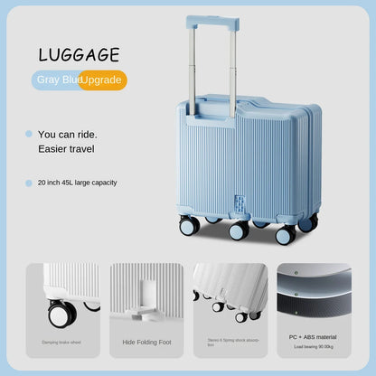 Children Luggage Suitcase for Boys and Girls Ride-On for Airplanes 20-inch Carry-On Suitcase Combination Lock Short Trip Family