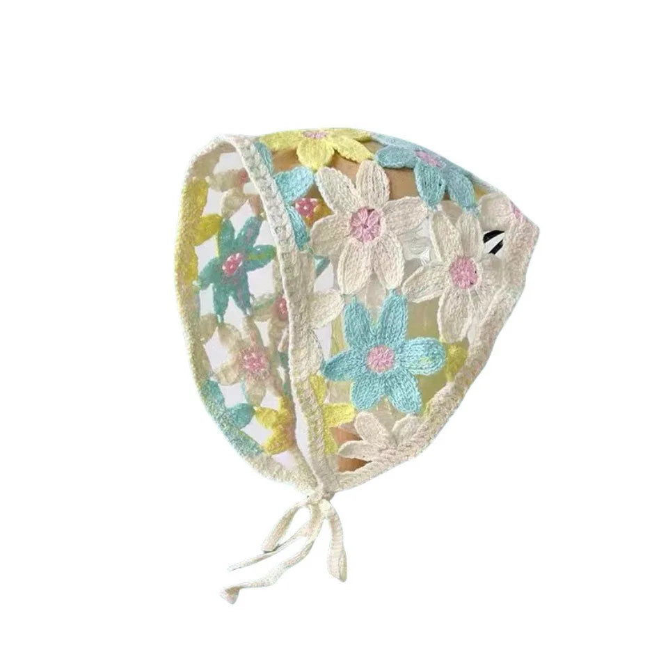 Korean-style cozy knit triangular headscarf for women, spring/summer, cute versatile country beach vacation hairband