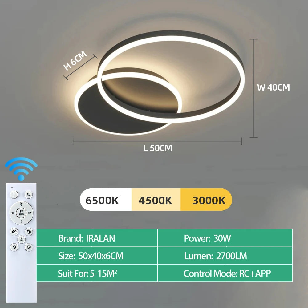 Modern Ceiling Chandelier Dimmable Ceiling Lamp LED Lights Indoor Lighting Fixtures for Home Living Study Room Bedroom Luminaire