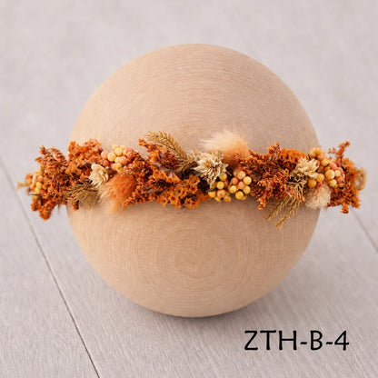 Floral Newborn Headbands for Photography Props Handmade Infant Girl Flower Wreath Baby Headband Newborn Photoshoot, Accessories