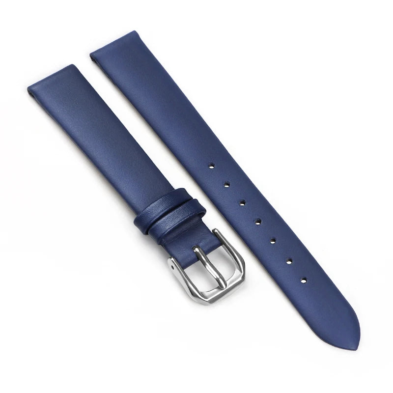 Gold Buckle Soft Cowhide Leather Bracelet Womens Fashion Wristwatch Watchband 8mm 10mm 12mm 13mm 14mm 15mm 16mm 17mm Watch Strap