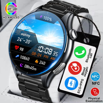 2026 New Smart Watch NFC ECG+PPG Blood oxygen Uric Acid Blood Pressure Sapphire Smartwatch Men For Android iOS Smart watch men