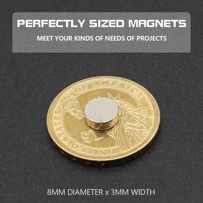 Super Powerful round Neodymium Magnet NdFeB N35 Strong Permanent Magnetic Imans for Refrigerator Various Sizes 2x2/4x2/5x1/6x2/8