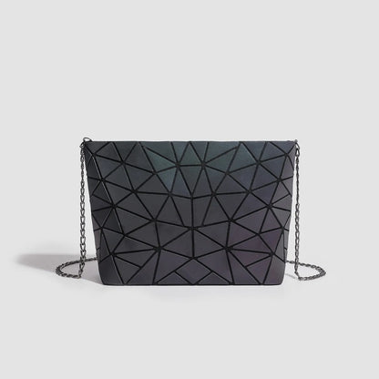 Women's Stylish Foldable Rhombus-Patterned Crossbody Bag, Korean and Japanese Trendy Shoulder and Handbag, Popular Fashion Item