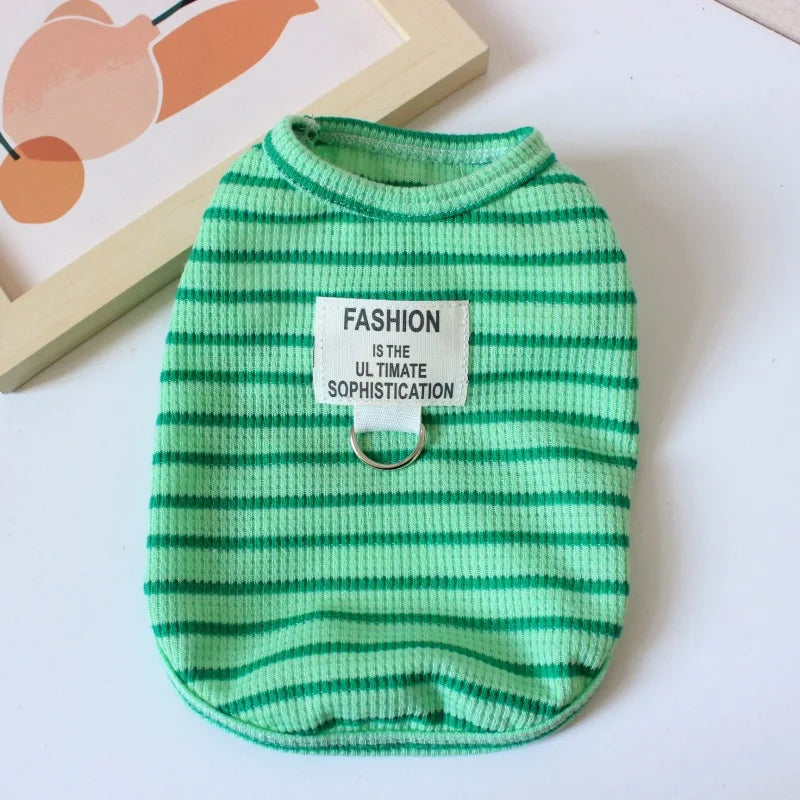 Summer Clothes for Dog and Cat, Striped T-Shirt, Cute Clothes for Puppy, Chihuahua, Bichon, French Bulldog, Girl