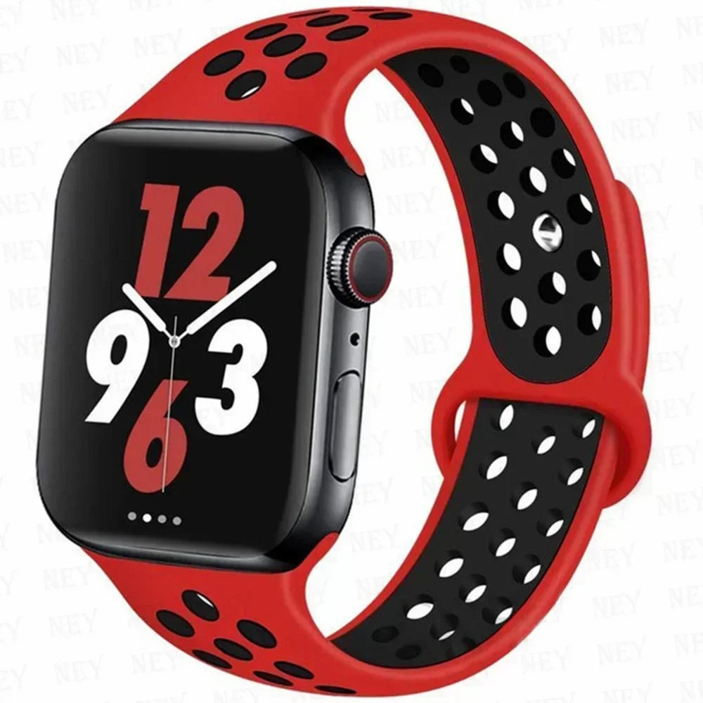 Silicone Sport Straps For Apple Watch 10 Band 45mm 44mm Ultra2 49mm 38/40mm 41mm 42 46mm Bracelet iWatch Series 8 7 6 4 5 3 9 SE