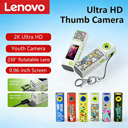 Lenovo G10 Lipstick CCD 2K Mini Thumb Camera Student Action Camera 61° HD Wide-angle Photo Video Recorder in DOPAMINE Colorway