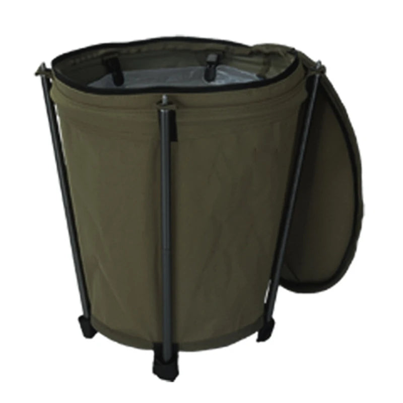 Outdoor Camping Trash Can Portable Garbage Bin Lightweight Round Bucket Wastebasket Can Container for Hiking Camping