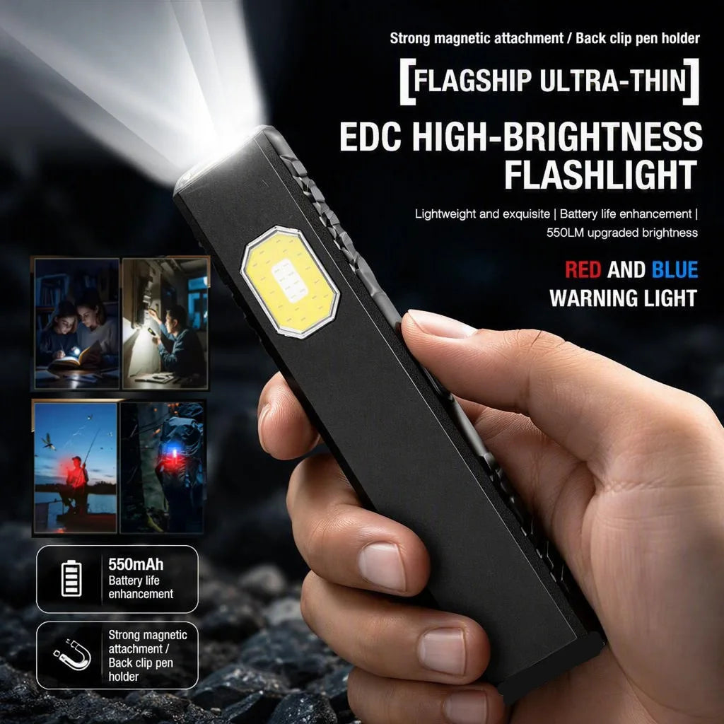 Security Flashing Work Light Warning Light Strong Light Mini Portable Outdoor Maintenance Emergency EDC Flashlight Knife Cap Cli