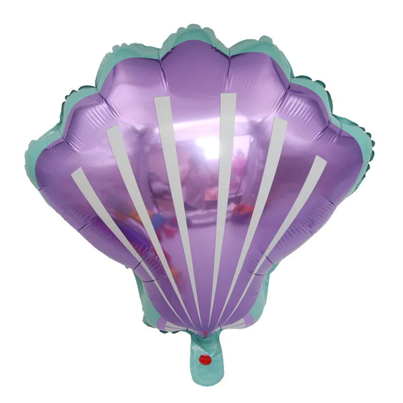 29pcs Purple Green Pink Latex Balloons with Mermaid Tail Shell Foil Balloon for Girls Birthday Party Decoration Baby Shower