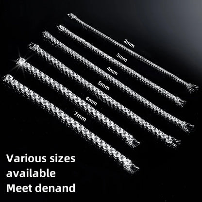 Great Sale Real S925 Sterling Silver Plated 18K Gold 5A Grade Zircon Black Tennis Bracelet for Men and Women Fashion Jewelry