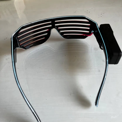 Wireless LED Glowing Glasses Cool Colorful Neon Glasses Double Colors Glow-in-the-dark Luminous Glasses Halloween Costumes