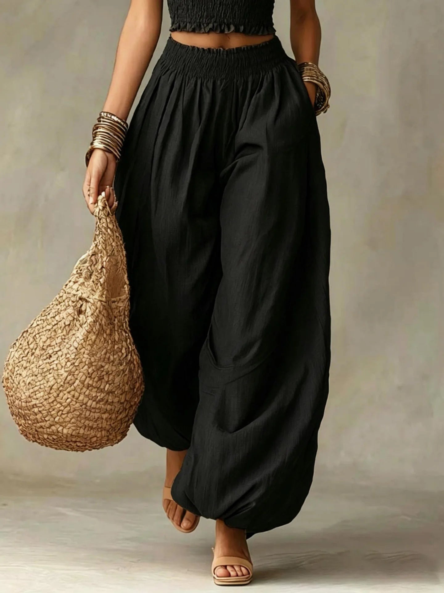 Fashion 2 Piece Sets Women Clothes Summer Casual Spaghetti Strap Top and Lantern Pants Suit Matching Two Piece Set Outfits