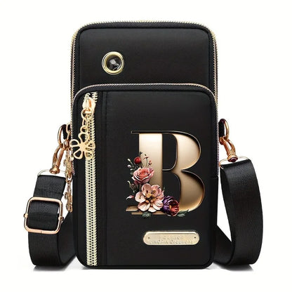 Huaben Letter Z Printed Fashion Casual Messenger Bag Change New Nylon Cloth New Mobile Phone Bag Women's Bag