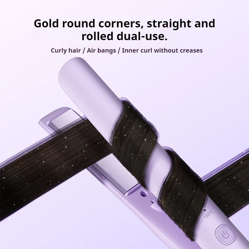 Professional Ceramic Ionic Hair Straightener & 2-in-1 Flat Iron - Titanium Plates, Fast Heating 140-220°C Salon Styling Tool