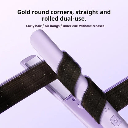 Professional Ceramic Ionic Hair Straightener & 2-in-1 Flat Iron - Titanium Plates, Fast Heating 140-220°C Salon Styling Tool
