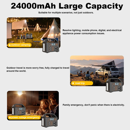 100W Portable Solar Generator LiFePO4 Power Station 78.6Wh Rechargeable Outdoor Camping RV Home Emergency Backup Power Supply