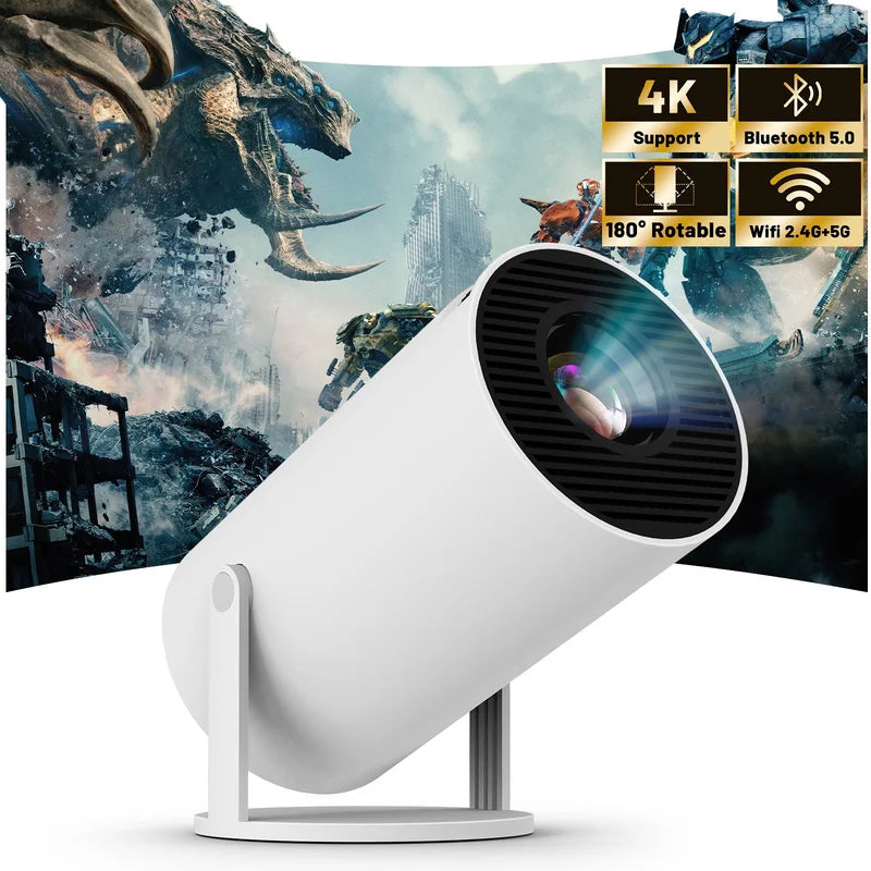NEW Mini Projector  WIFI 6 and Bluetooth 4K 1080P 130'' Screen Movie Projector