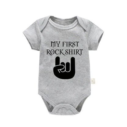 Born To Rock Newborn Baby Short Sleeve Cotton Baby Bodysuit Cute Baby Boy Clothes Jumpsuit Infant Outfit Baby Body Rock Onesie