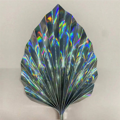 2PCS Happy Birthday Cake Toppers Glittery Palm Spear Gold Silver Folding Fan DIY Kids Party Cake Topper Wedding Decoration