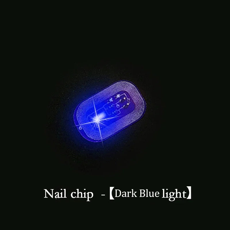 5pcs NFC Flash Nail Sticker LED Bare Chip Intelligent Luminous Nail Lamp Glow in the Dark Nail Stickers Enhancement Manicure