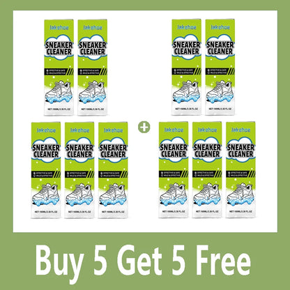 White Shoe Cleaner Sneaker Cleaning Kit Foam Cleaner Shoe Whitener Stain Remover Waterless Yellowing Remover 100ml Deep Clean