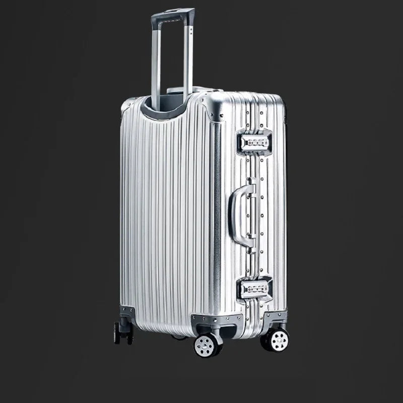 100% Aluminum-Magnesium Alloy Suitcases 20/24/26/29 Inch Lightweight Spinner Luggage TSA Lock Durable Travel Bag
