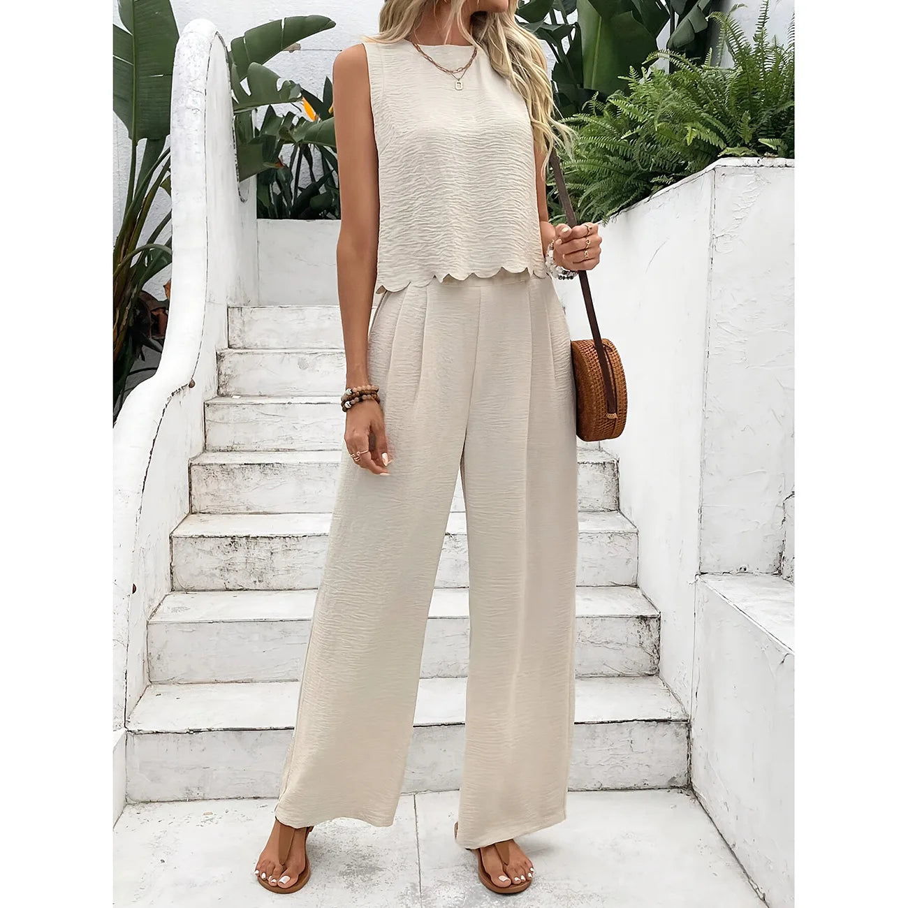 2026 Summer New Women's Fashion Sleeveless Tank Top Casual Pants Set