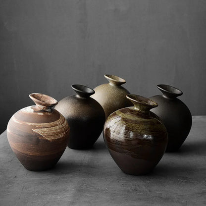 Ceramic Vases, Rough Ceramic Vases, Small Flower Pots, Old-fashioned Floral Arrangements, Table Decorations, Zen Flowers