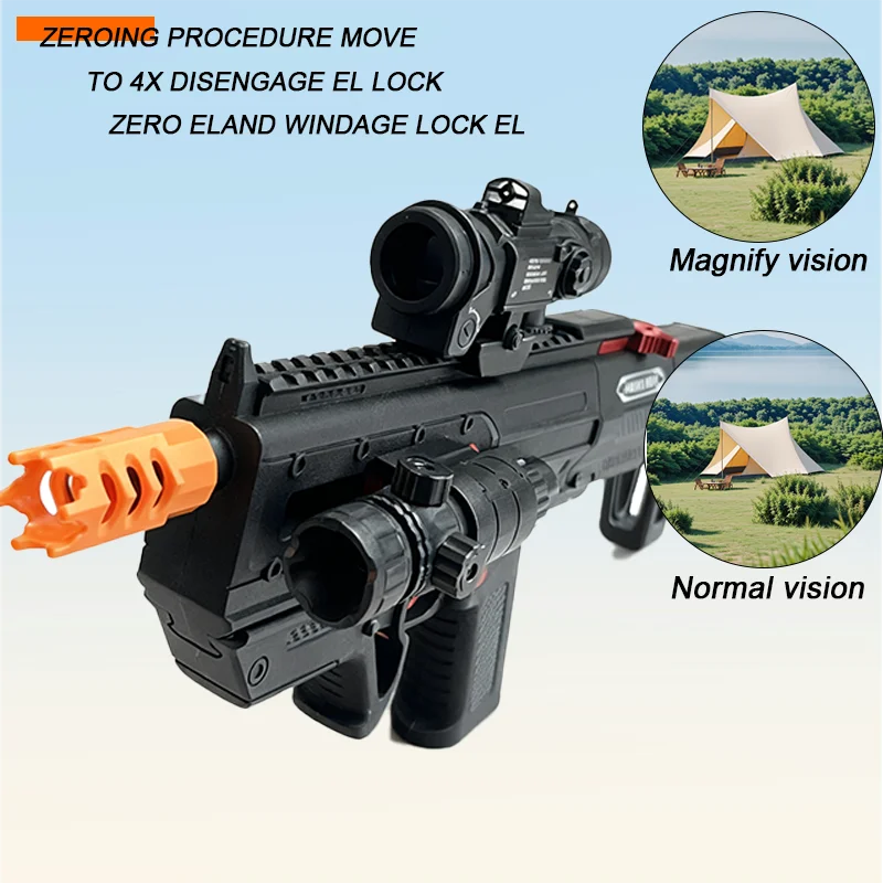 Rechargeable electric toy gun, equipped with a scope and bullet magazine - high performance - power air gun/RPG-style rifle, rea