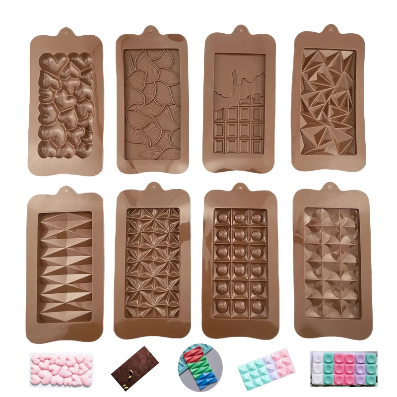 Chocolate Bar Mold Candy Jelly Pudding Silicone Mold Baking Tool