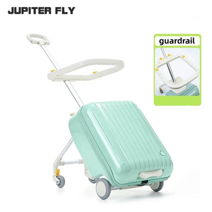 Suitcase Travel Children's Carrier Cart Multi-functional Rideable Rolling Luggage Carry on 20inch Trolley Case Stroller for Trip