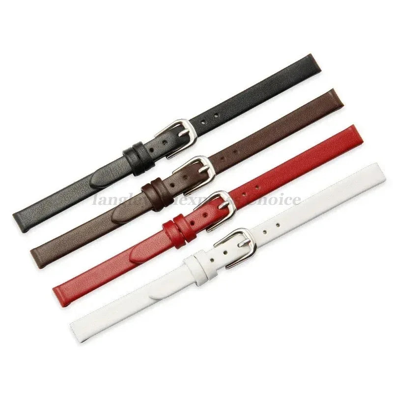 Gold Buckle Soft Cowhide Leather Bracelet Womens Fashion Wristwatch Watchband 8mm 10mm 12mm 13mm 14mm 15mm 16mm 17mm Watch Strap