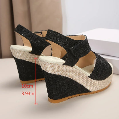 Women Sandals Summer Wedge Shoes Peep Toe Platform Sandals Luxury Designer Shoes Heels Women Sexy Party Dress Women Sandalias