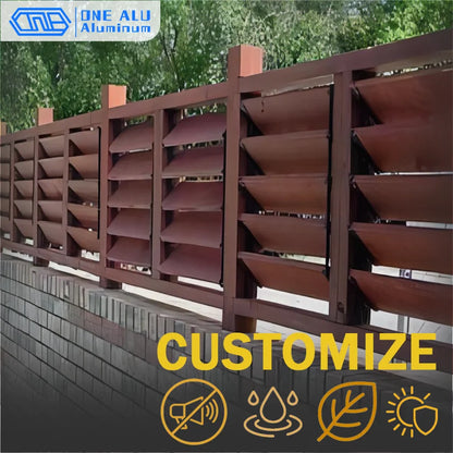 Outdoor Aluminum Louver Fence Panels Aluminium Privacy Fence Modern Heavy Duty Garden Yard Louvered Fencing Customizable