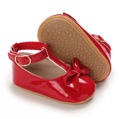 HAIZHIW Fashion PU Leather Baby Princess Shoes Newborn Girls Moccasins Shoes Rubber Sole Prewalker Non-slip Summer First Walkers