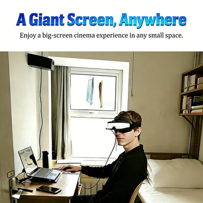 Head-Mounted Display with HDMI Input and Built-In Battery, Allowing Connection to a Variety of Devices.