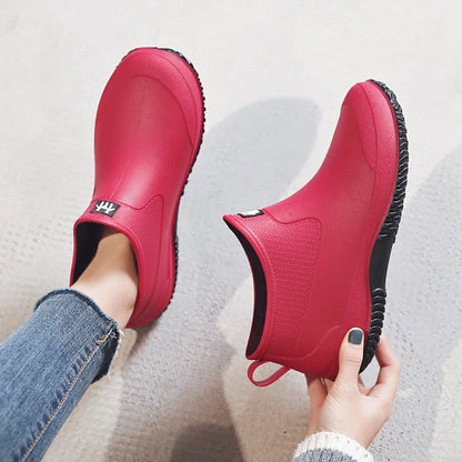 Women's Ankle Rain Boots Summer Wear-resistant Anti-Slip Couple Men And Women Short Rubber Boots Suitable For Outdoor Camp