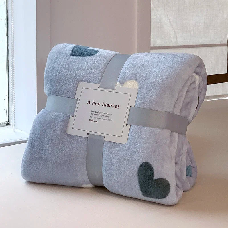 Thick Thow Blanket Geometic Style Reactive Printed Flannel Fleece Blanket for Beds Single/Queen/King Plush Plaids Sofa Plaid Bed