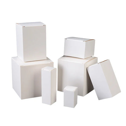 50Pcs white Packaging Folding Boxes 4-36cm Rectangular Carton Packaging Box For Essential Candle Gift Oil Bottle Package