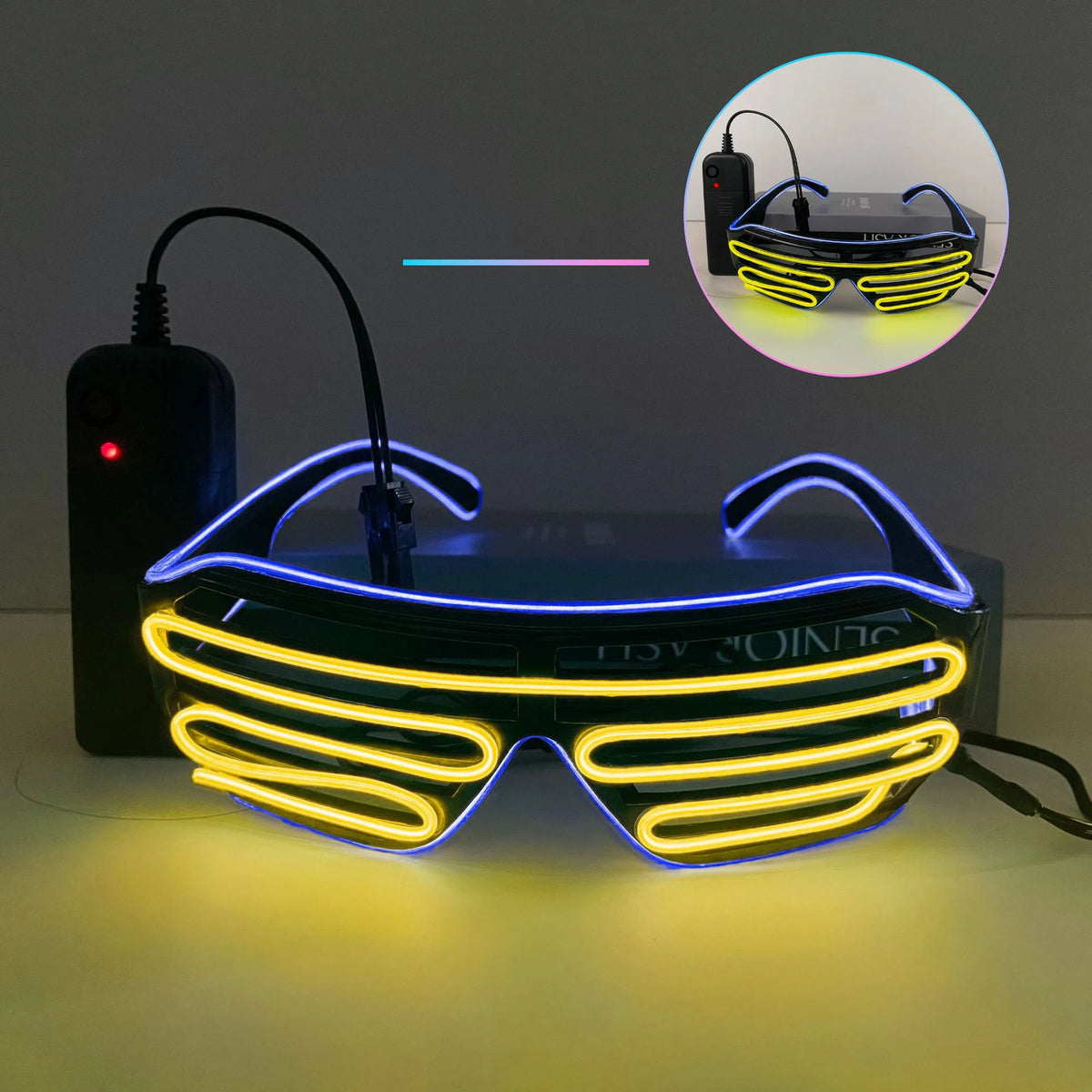 Louver glasses EL luminous glasses cool light props dual color luminous LED glasses atmosphere glasses