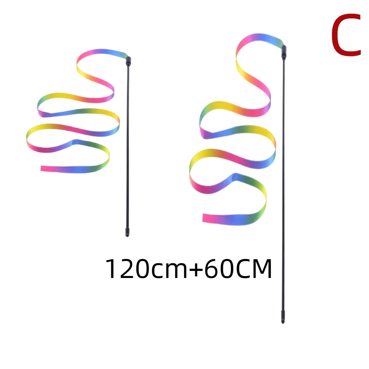 Interactive Cat Toy Handfree Cat Stick Kitten Rainbow Strips Stick Toy Suction Cup Feather Wand Pet Supplies Simulation Feather