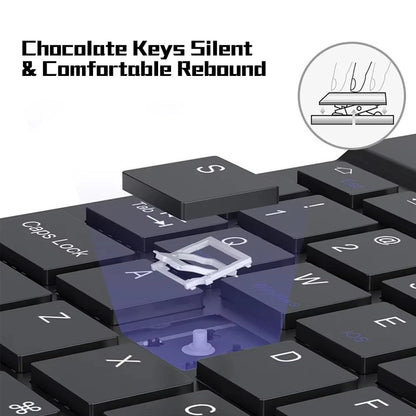 JP-Wireless Bluetooth keyboard ultra-thin and silent. Suitable for computers, tablets. Keyboard and mouse set for office use.