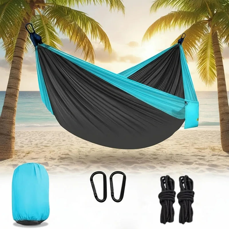 Camping Hammock Single Portable Hammocks with 2 Tree Straps and Attached Carry Bag Great for Outdoor Indoor Beach Camping