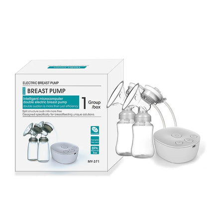 New Double Electric Breast Pumps Powerful Nipple Suction USB Electric Breast Pump with Baby Milk Bottle Cold Heat Pad Nippl